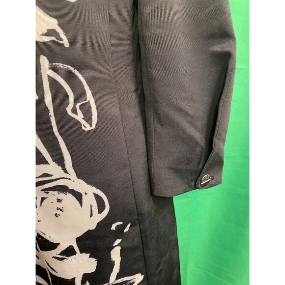 Chico’s black long sleeves, concealed zipper/snap Rose-Print Topper size 0(4-6) - Picture 5 of 15